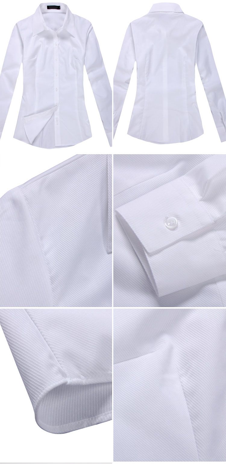 女士白色百搭商務(wù)襯衫圖片