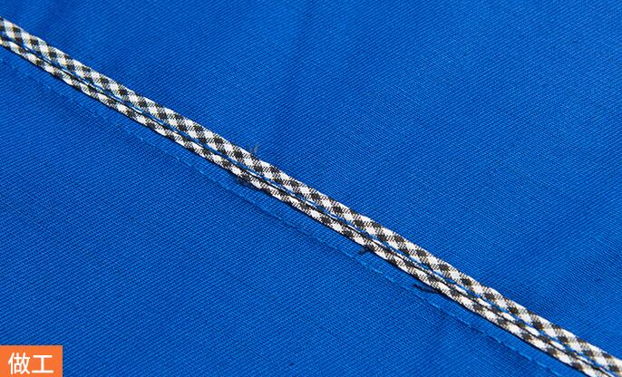 純藍色長袖工作服定做款式圖細節工藝圖