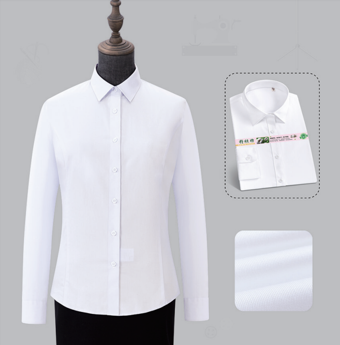 定做夏季辦公室長袖女士襯衫款式圖