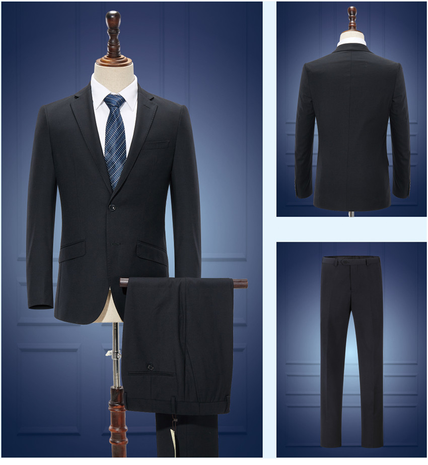 定制黑色商務男士職業裝款式圖