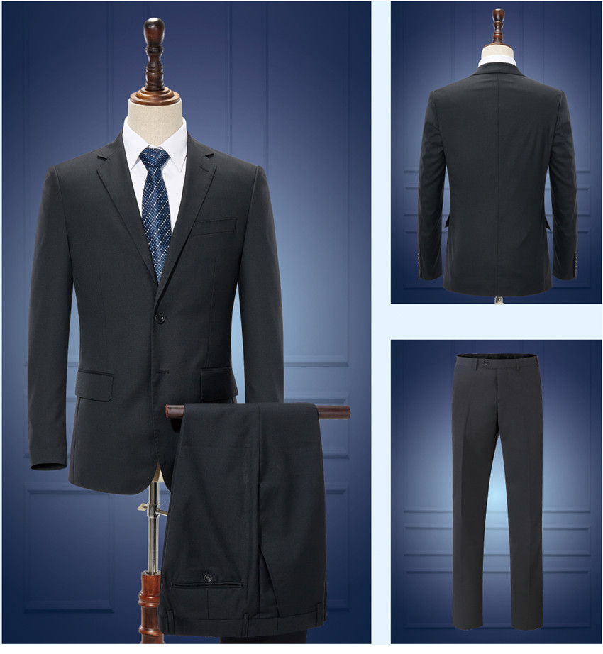 黑色男士職業裝訂制款式圖