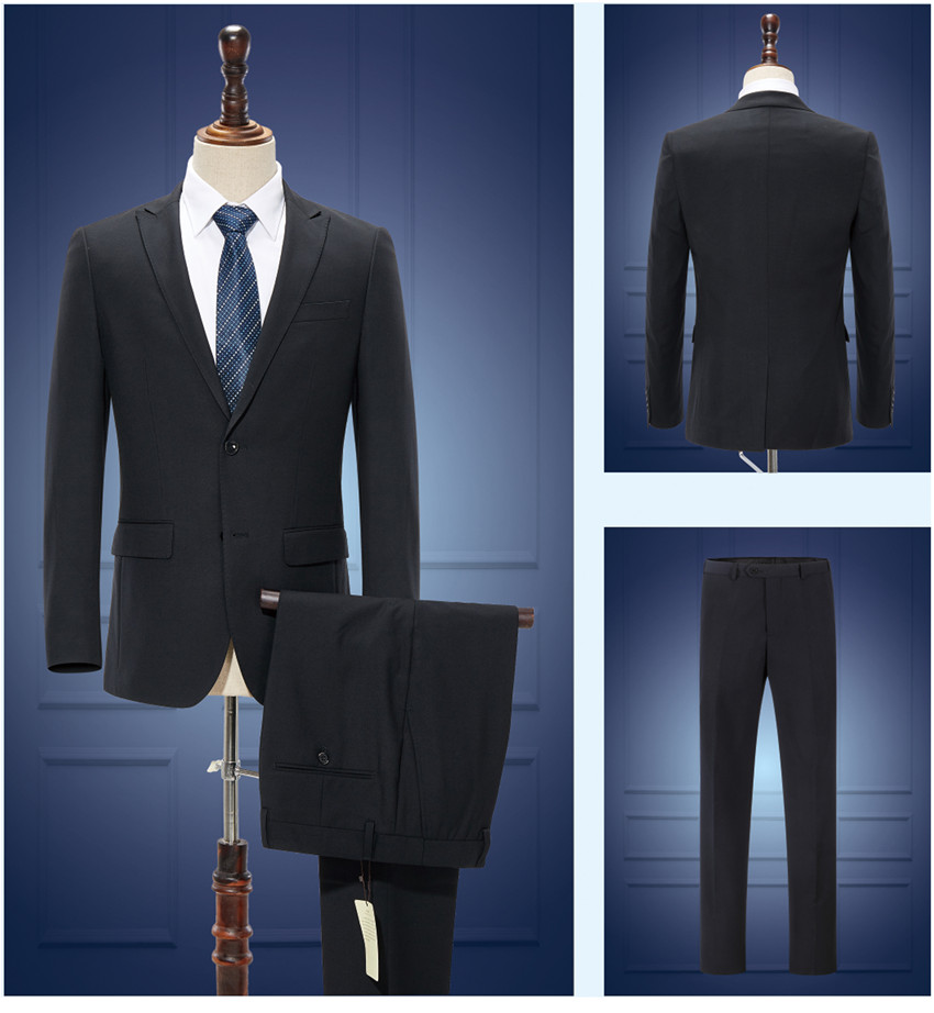 黑色經理職業裝套裝定做款式圖