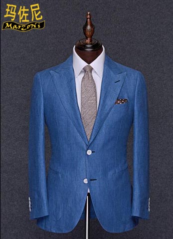 藍色商務男士西服定制